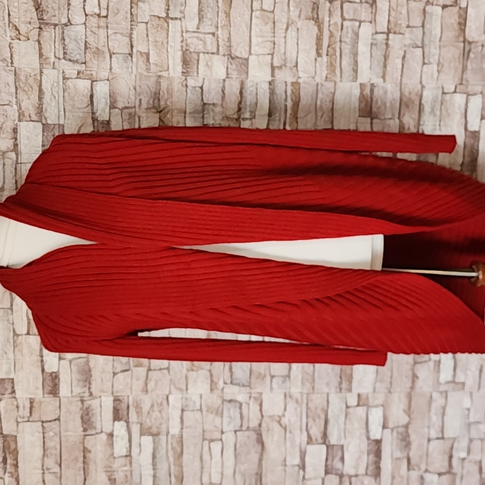 Alpaca Connection Made In Peru Elegant Red Women's Sweater Cardigan